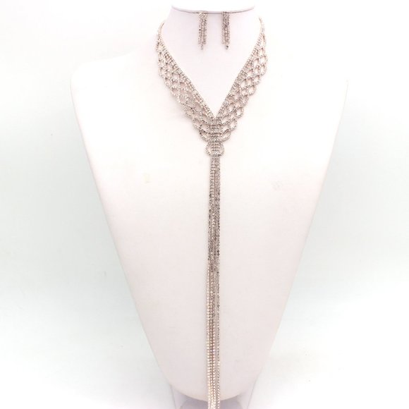 Ceil Collection CZ Encrusted Necklace Set - Picture 2 of 3